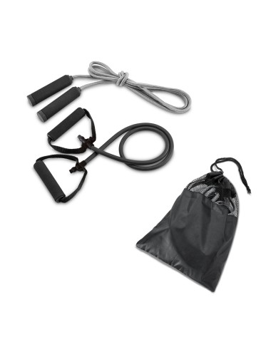 Kit fitness. Inclus elastique et corde à sauter. Livré avec housse en 190T Housse: 210 x 270 mm