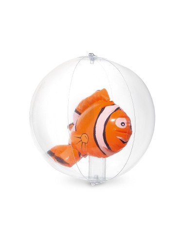 Ballon de plage gonflable en PVC transparent avec figurine gonflable à l'intérieur. Gonflable: ø180 mm