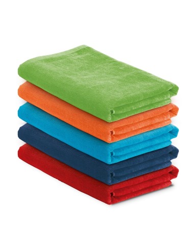 Serviette de plage en velours de coton (320 g/m²). Livré dans un sac non tissé (80 g/m²). 1500 x 750 mm | Sac: 330 x 415 x 100 m