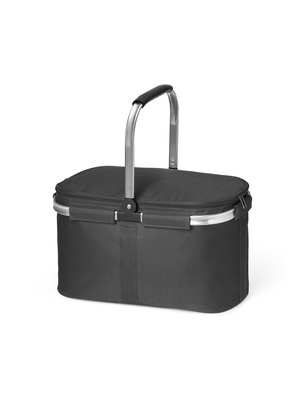 Panier pique-nique pliable en 600D. Contient une double fermeture et un intérieur doublé. Panier avec structure en aluminium amo