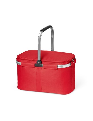 Panier pique-nique pliable en 600D. Contient une double fermeture et un intérieur doublé. Panier avec structure en aluminium amo