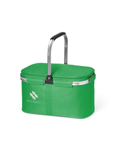 Panier pique-nique pliable en 600D. Contient une double fermeture et un intérieur doublé. Panier avec structure en aluminium amo