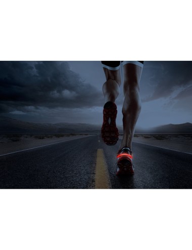 Lumière refléchissante en ABS et PVC avec 2 Leds et 2 modes de lumière. Idéal pour les chaussures. 2 piles CR2016 incluses. 63 x