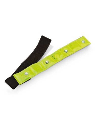 Brassière réfléchissante avec 4 LED rouges, fonction flash. Réglable avec fermeture velcro. 30 x 410 mm