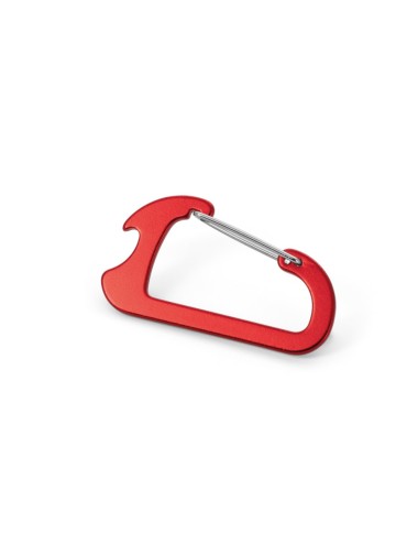 Mousqueton en aluminium avec décapsulateur. Produit non adapté à l'escalade. 44 x 79 x 3 mm