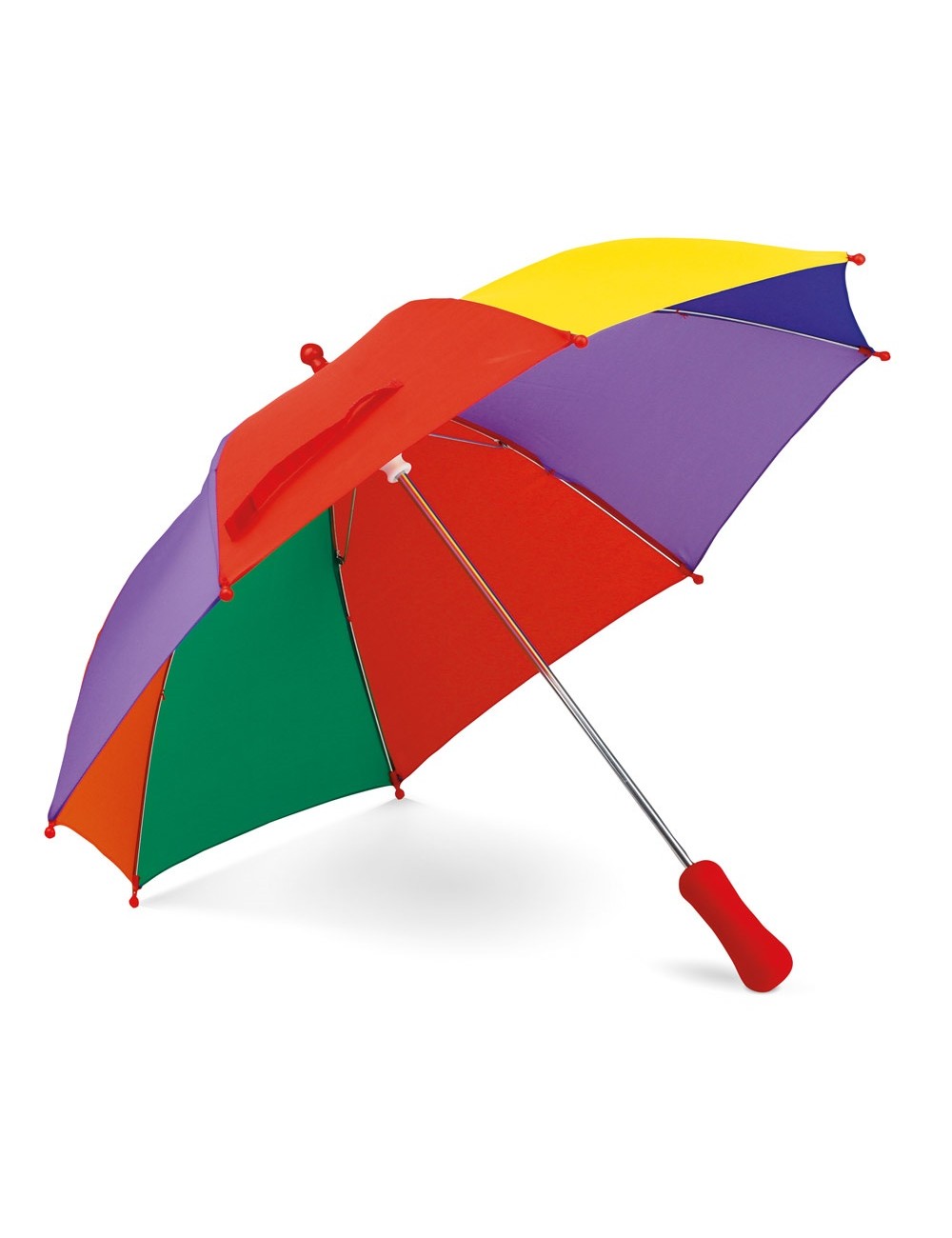 Parapluie coloré en polyester avec ouverture manuelle et poignée en EVA. ø680 x 550 mm