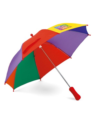 Parapluie coloré en polyester avec ouverture manuelle et poignée en EVA. ø680 x 550 mm