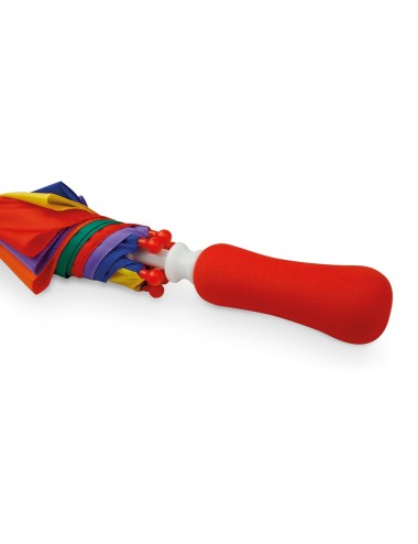 Parapluie coloré en polyester avec ouverture manuelle et poignée en EVA. ø680 x 550 mm