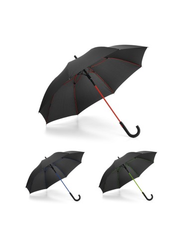 Parapluie en polyester avec poignée et baleines en fibre de verre colorée. Parapluie à ouverture automatique. ø1040 x 870 mm