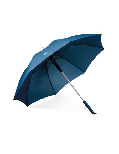 Parapluie en pongé 190T, baleines en fibre de verre, manche en aluminium et poignée caoutchoutée. Parapluie coupe-vent avec ouve