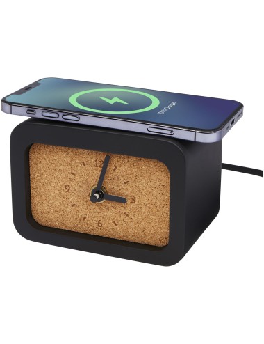Horloge de bureau Momento en calcaire à chargement sans fil