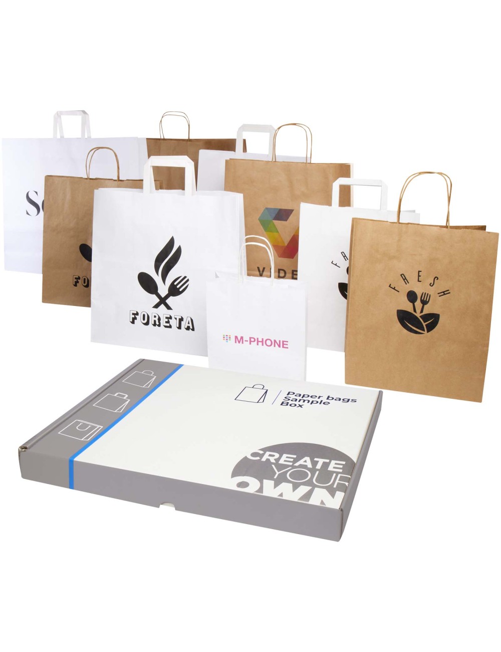Boîte d'échantillons de sacs en papier Kraft