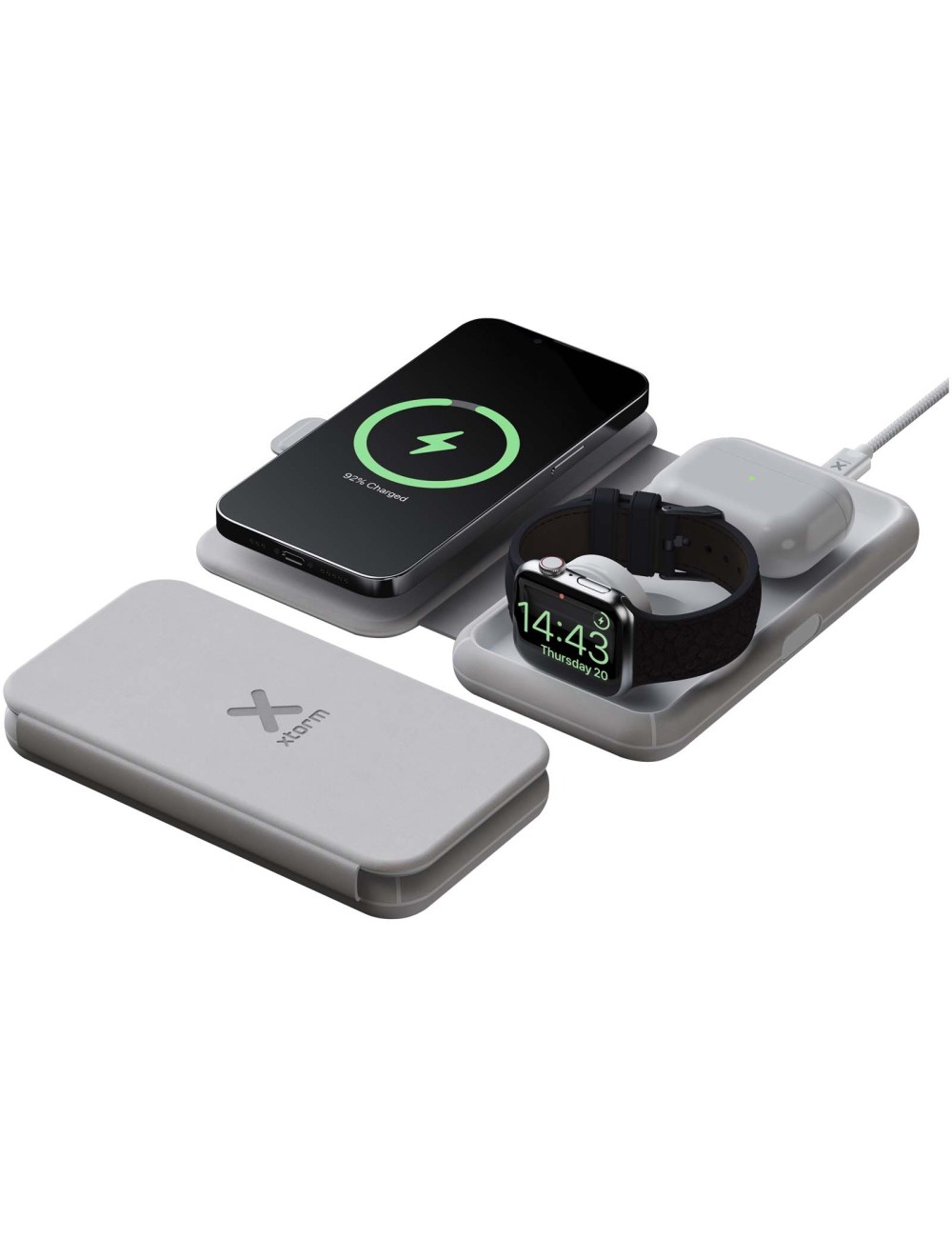 Chargeur de voyage Xtorm XWF31 sans fil 3-en-1 pliable de 15 W