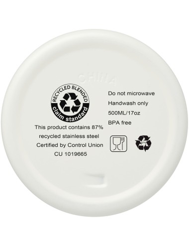 Bouteille isotherme Vasa en acier inoxydable recyclé certifié RCS de 500 ml avec isolation par le vide et couche de cuivre