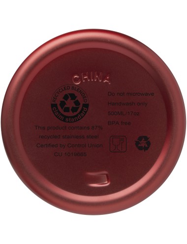 Bouteille isotherme Vasa en acier inoxydable recyclé certifié RCS de 500 ml avec isolation par le vide et couche de cuivre