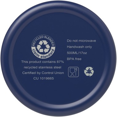Bouteille isotherme Vasa en acier inoxydable recyclé certifié RCS de 500 ml avec isolation par le vide et couche de cuivre