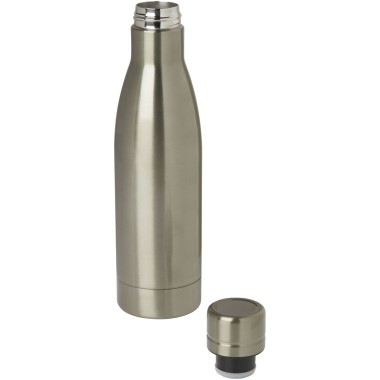 Bouteille isotherme Vasa en acier inoxydable recyclé certifié RCS de 500 ml avec isolation par le vide et couche de cuivre