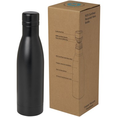 Bouteille isotherme Vasa en acier inoxydable recyclé certifié RCS de 500 ml avec isolation par le vide et couche de cuivre