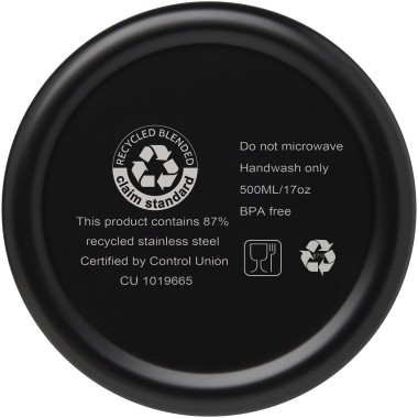 Bouteille isotherme Vasa en acier inoxydable recyclé certifié RCS de 500 ml avec isolation par le vide et couche de cuivre