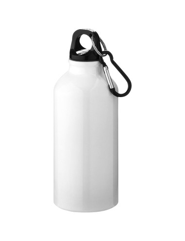 Bouteille d'eau Oregon de 400 ml en aluminium recyclé certifié RCS avec mousqueton