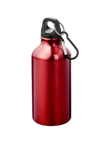 Bouteille d'eau Oregon de 400 ml en aluminium recyclé certifié RCS avec mousqueton