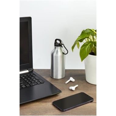 Bouteille d'eau Oregon de 400 ml en aluminium recyclé certifié RCS avec mousqueton