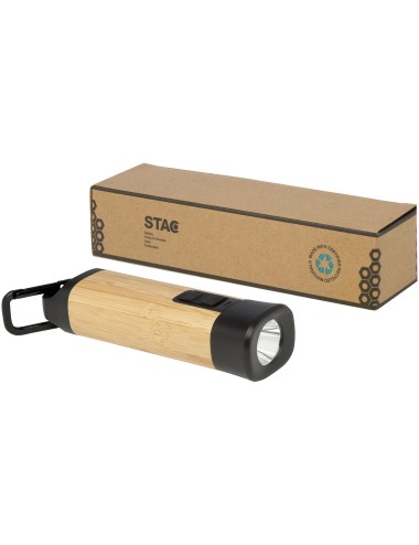 Torche en plastique recyclé avec mousqueton Kuma en bambou/RCS