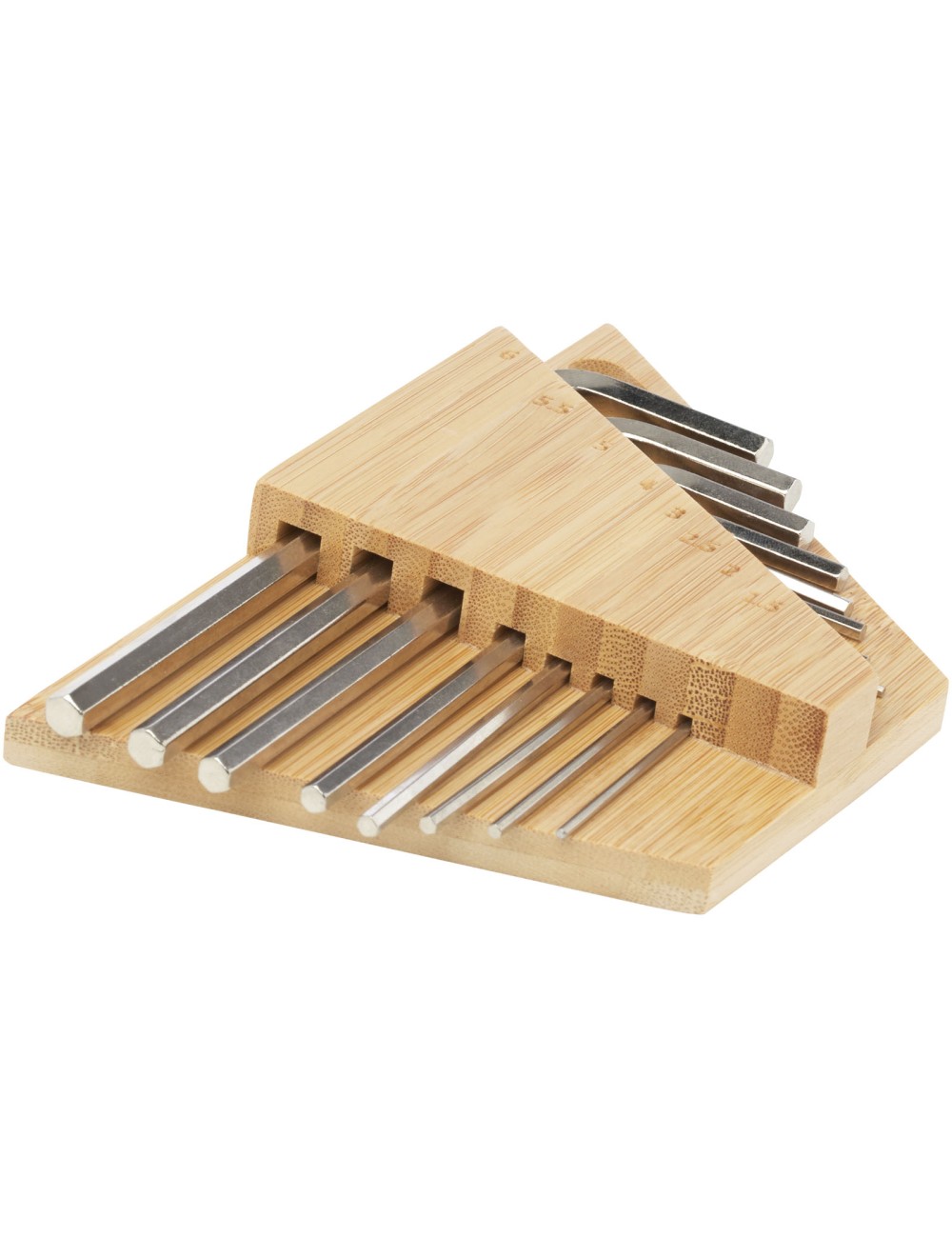 Trousse à outils Allen en bambou à clé hexagonale