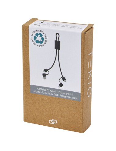 Câble de charge rapide Connect 6-en-1 de 45 W en aluminium recyclé certifié RCS