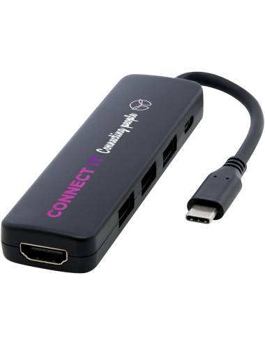 Adaptateur multimédia en plastique recyclé Loop RCS USB 2.0-3.0 avec port HDMI