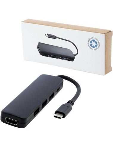 Adaptateur multimédia en plastique recyclé Loop RCS USB 2.0-3.0 avec port HDMI