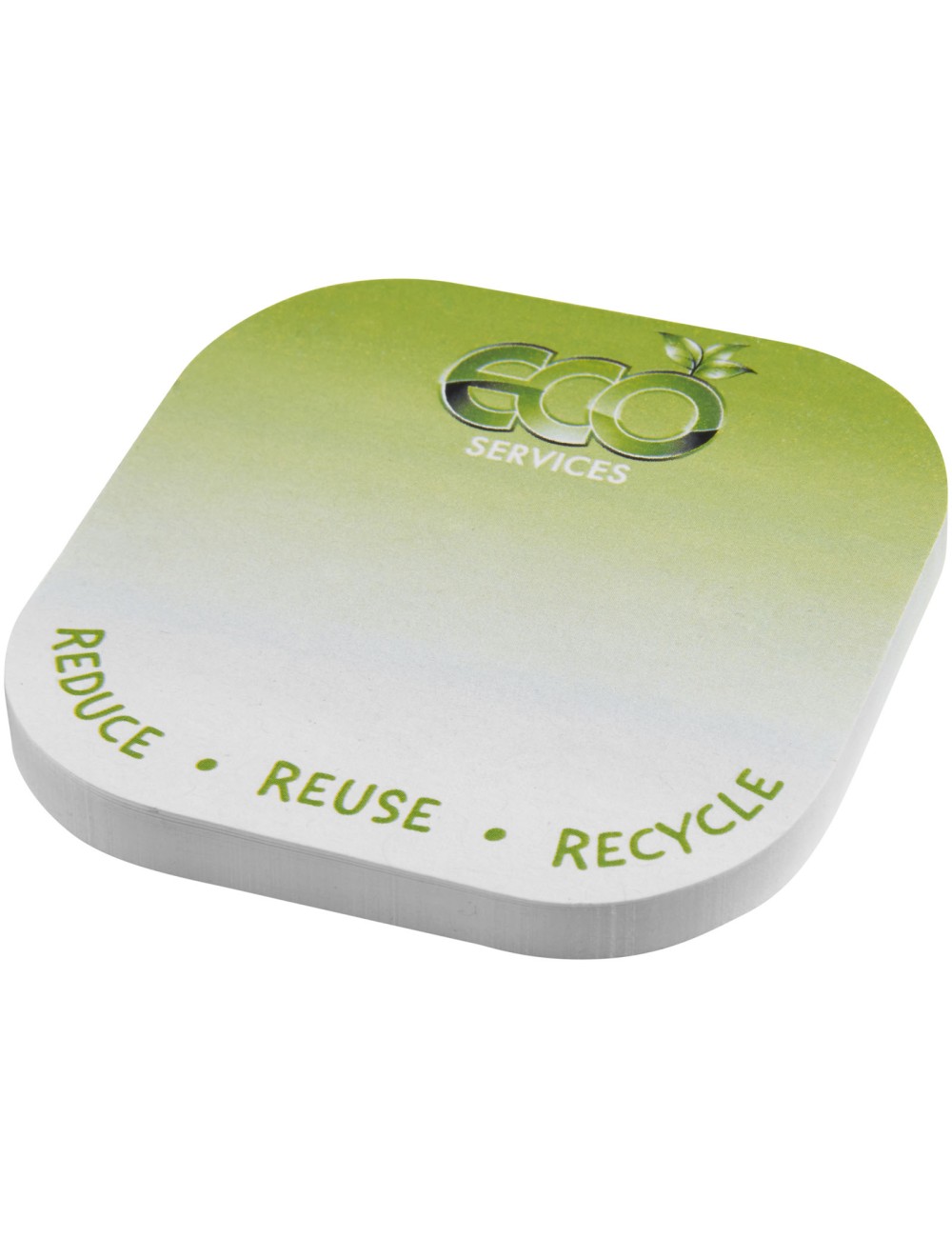 Notes adhésives recyclées Sticky-Mate® de forme carrée avec coins arrondis