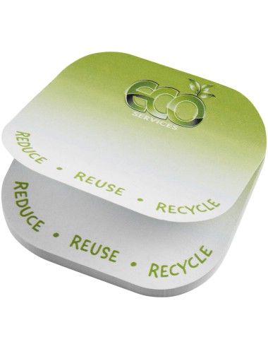 Notes adhésives recyclées Sticky-Mate® de forme carrée avec coins arrondis